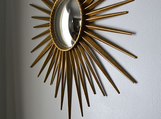 Mid Century Mrs Metal Antique Gold Framed Mirror Metal Antique Gold Framed Mirror, Martha Stewart Living Mirror