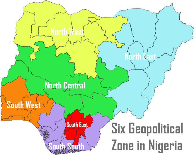 Map Of Nigeria Showing The Four Regions Geospatial Solutions Expert: Map Of The Six Geopolitical Zone In Nigeria  Showing Total Number Of Registered Voters