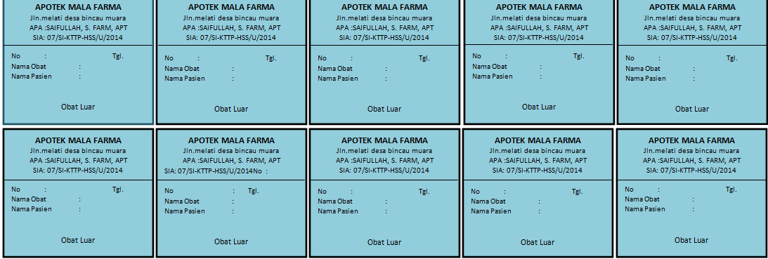Pengertian Etiket Obat : (DOC) Protap Pelayanan Resep PSIKOTROPIKA
