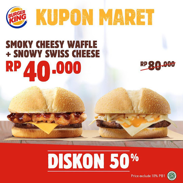 #BurgerKing - #Promo Kupon Diskon 50% Maret Beragam Paket (s.d 30 April 2019)