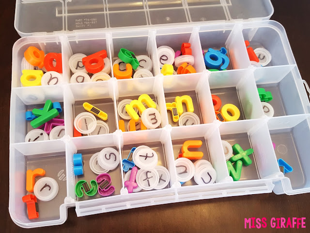 Use a craft storage box to store alphabet letters! So many great tips here!