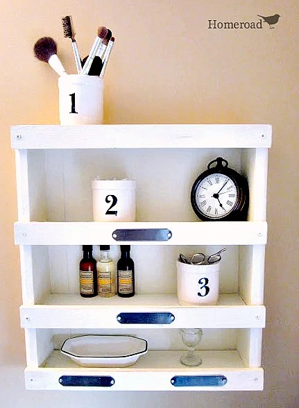 How to make a DIY wall shelf for the master bathroom. Homeroad.net