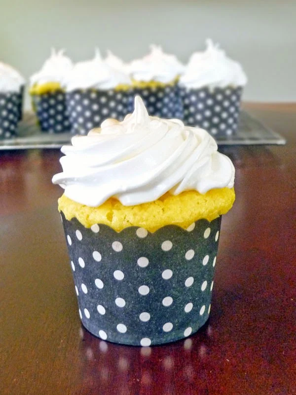 Lemon Cupcakes with Cream Cheese Frosting | by Life Tastes Good #cakemix #yellow