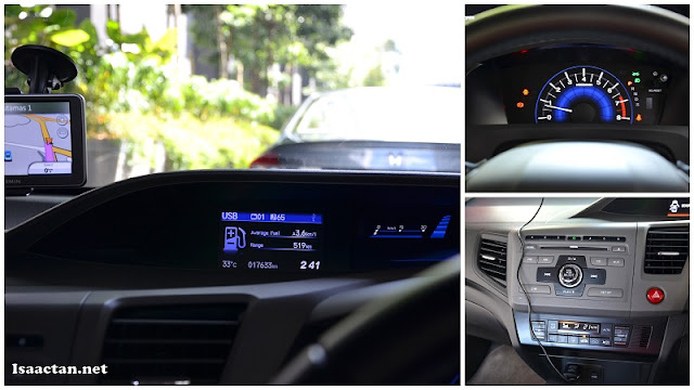 Part of the instrument cluster, showcasing Honda Civic's ECON Assist