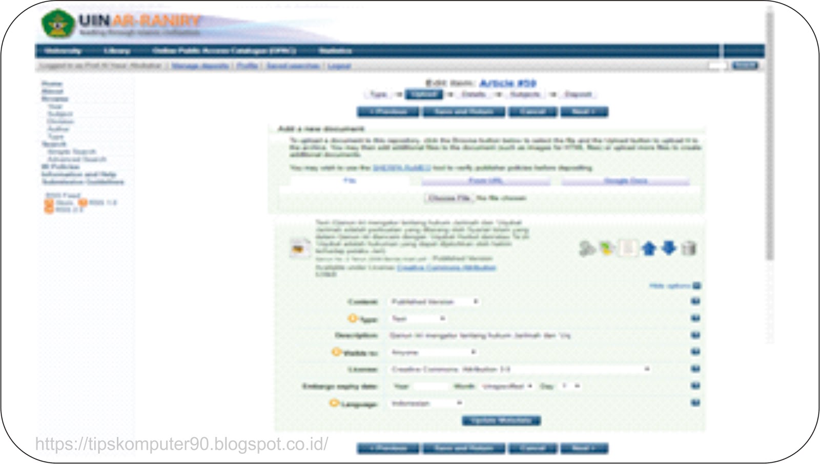 Cara Upload Skripsi Ke Portal UIN Arraniry TipsTips