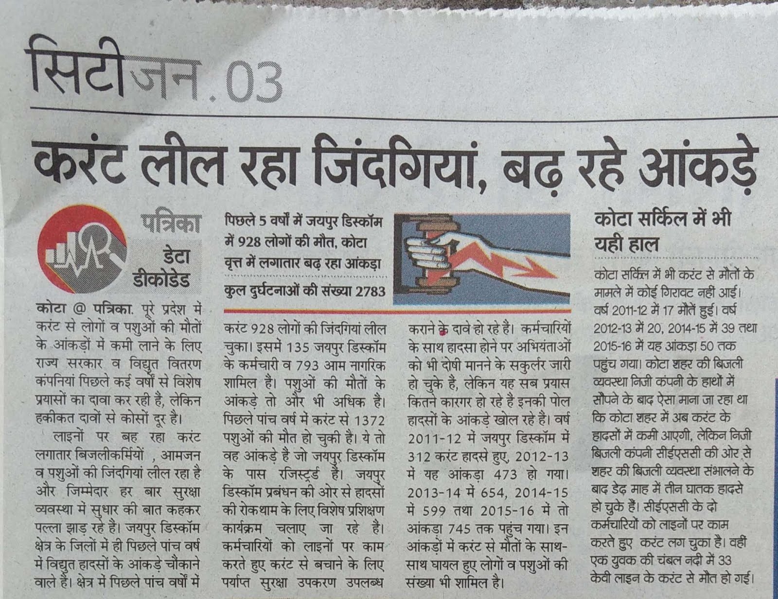 Electrical accidents in India