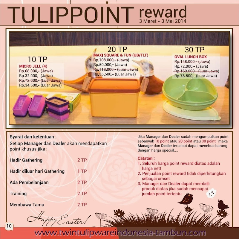 Point Reward Tulipware Maret-Mei 2014, Micro Jell, Maxi Square Fun, Oval Lunch Box
