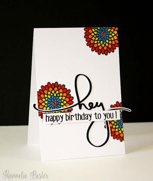 rainbow flower birthday card