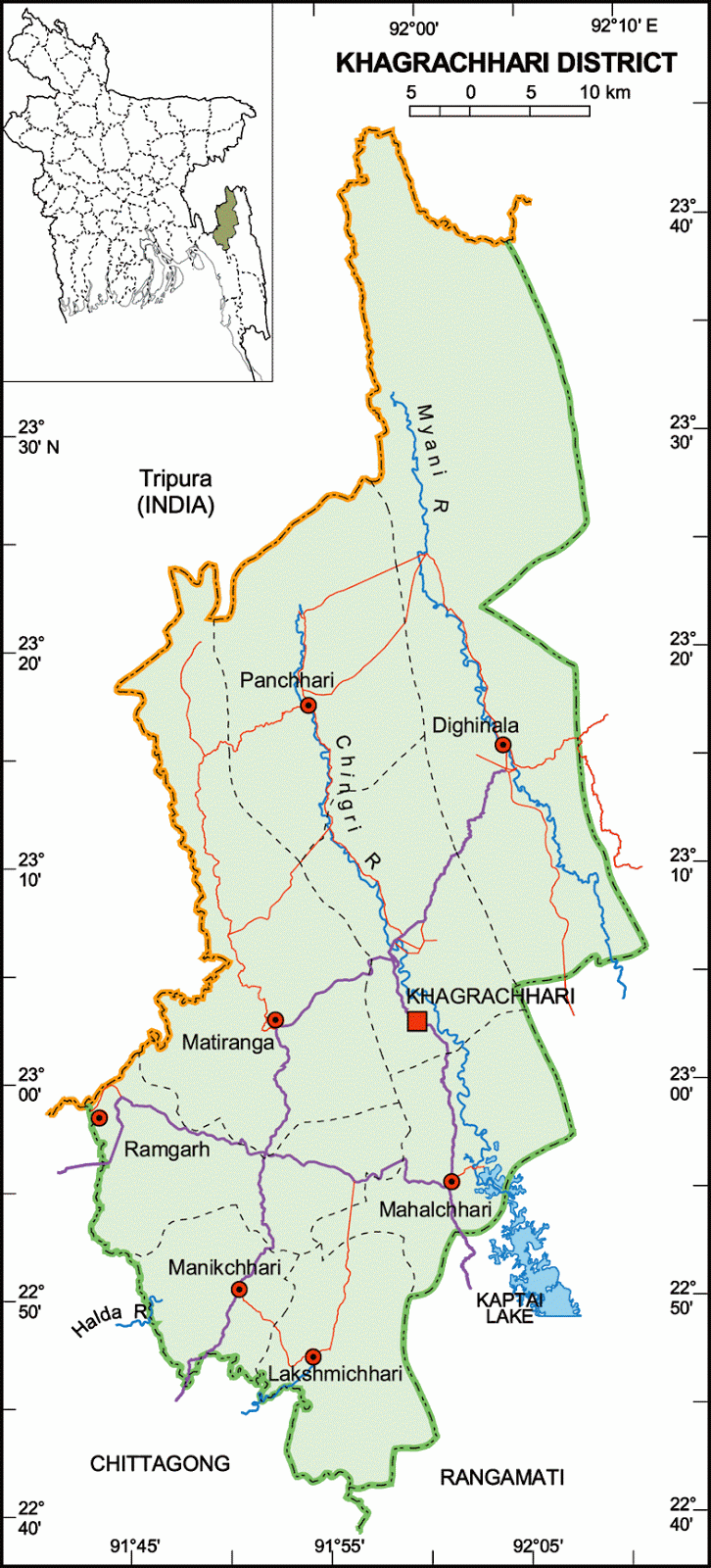 Khagrachari District Map Bangladesh
