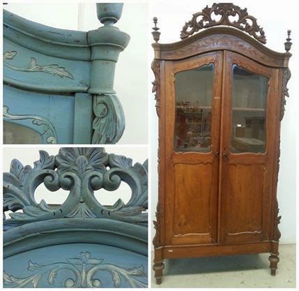 Armario reciclado con autentico chalk paint en tintura