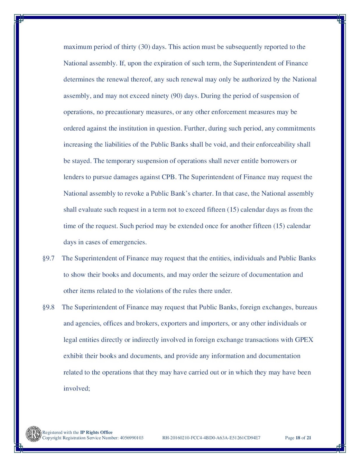 The United States, In Congress Assembled: PROCLAMATION OF DISSOLUTION OF THE BANK OF NORTH AMERICA. 20160210-GPOD3-CPB_CHARTER-page-018