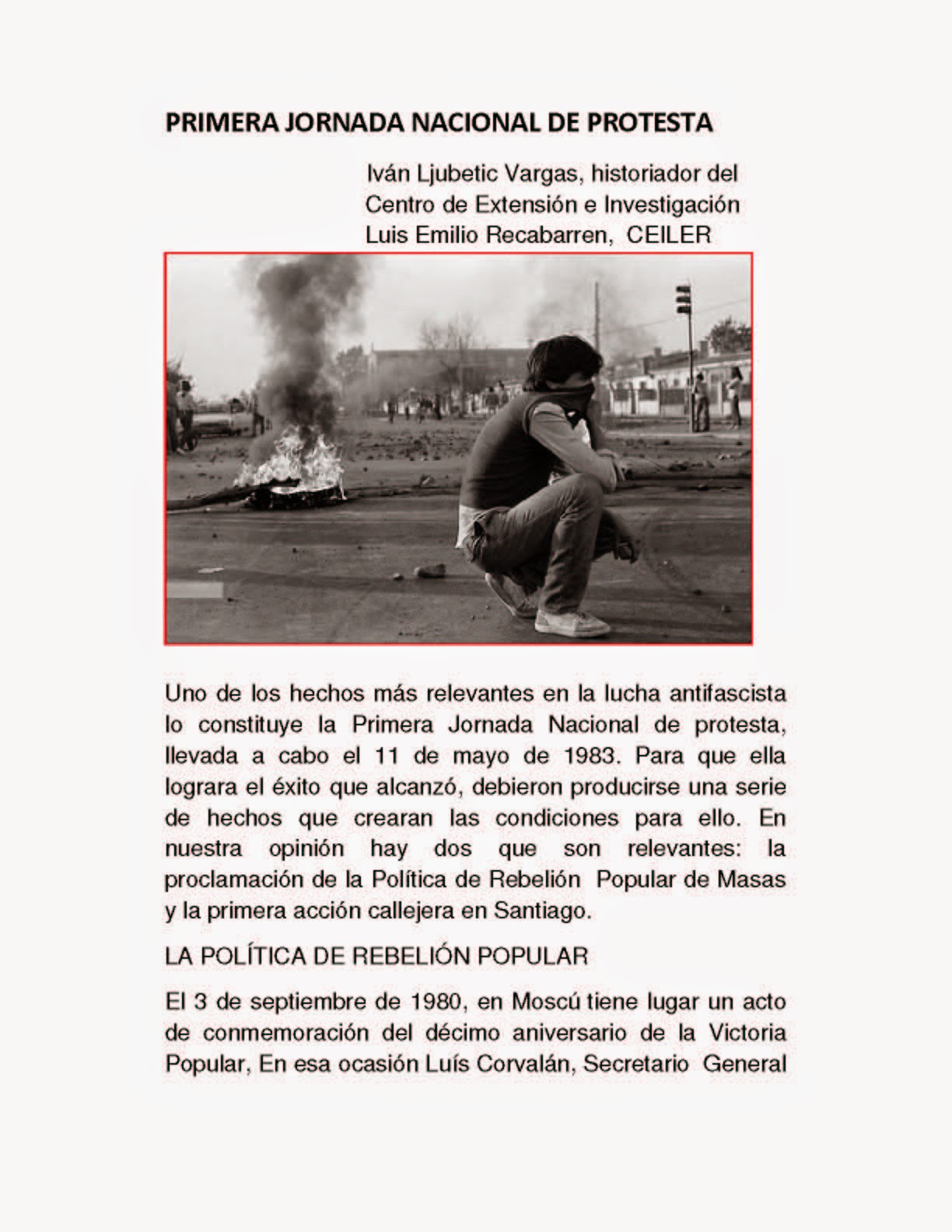 PRIMERA JORNADA NACIONAL DE PROTESTA