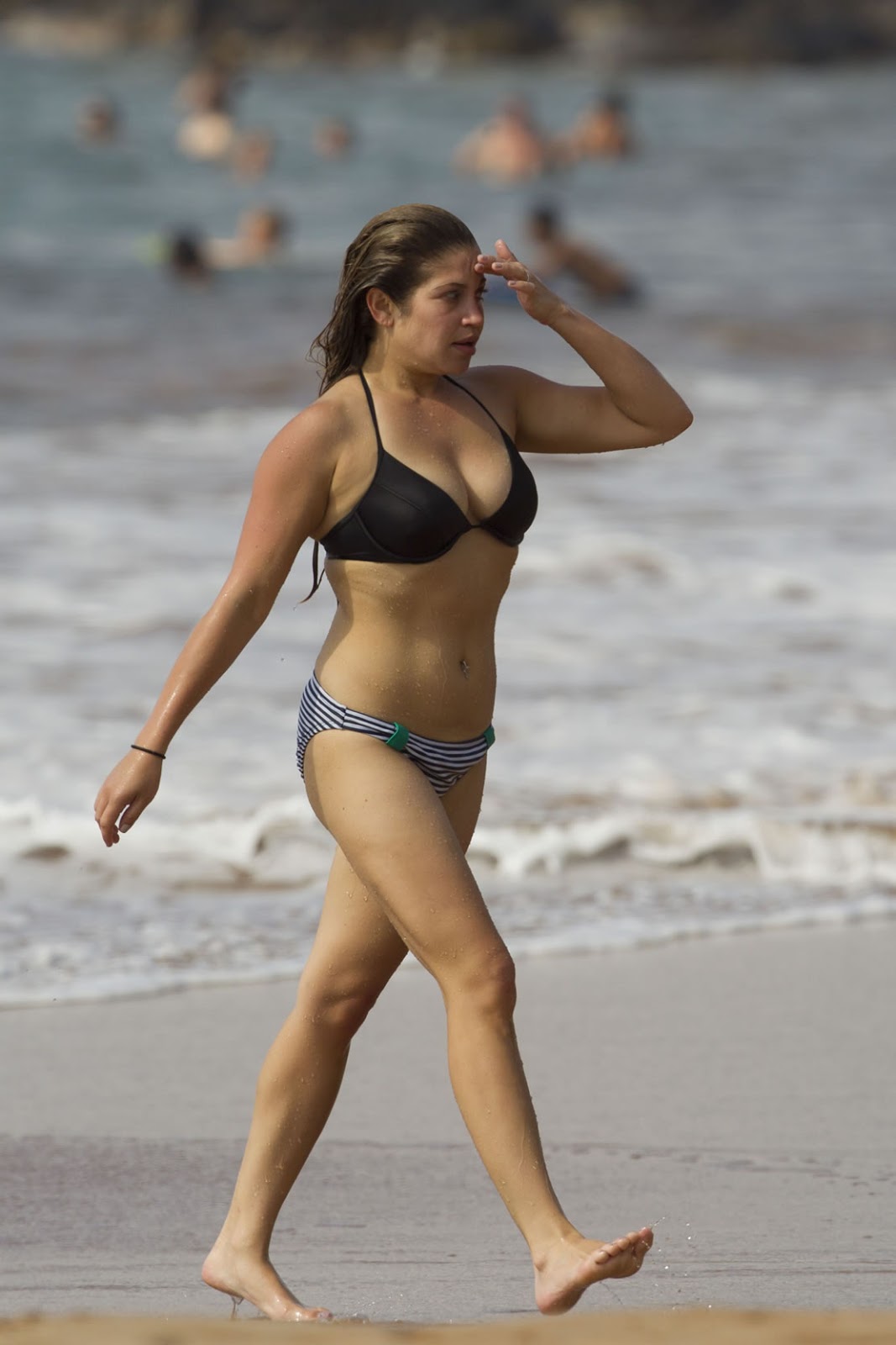 Danielle Fishel - wearing bikinis at a beach in Hawaii.