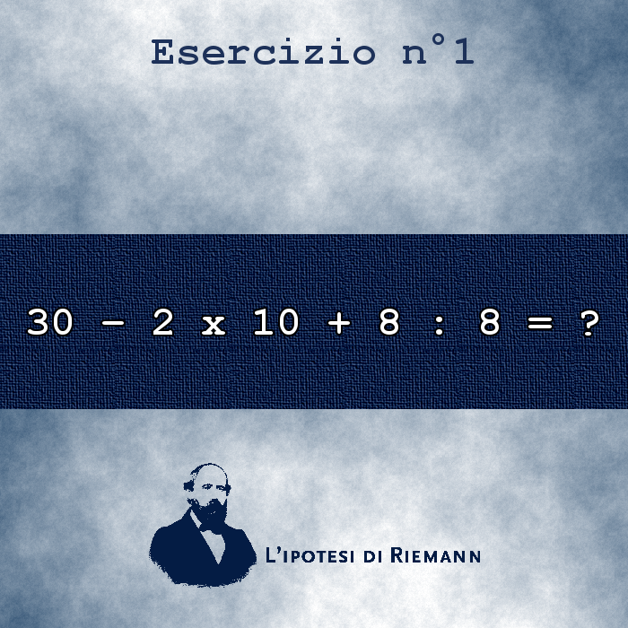 L’ipotesi di Riemann Esercizio n°1 L’ipotesi di Riemann Esercizio n°1