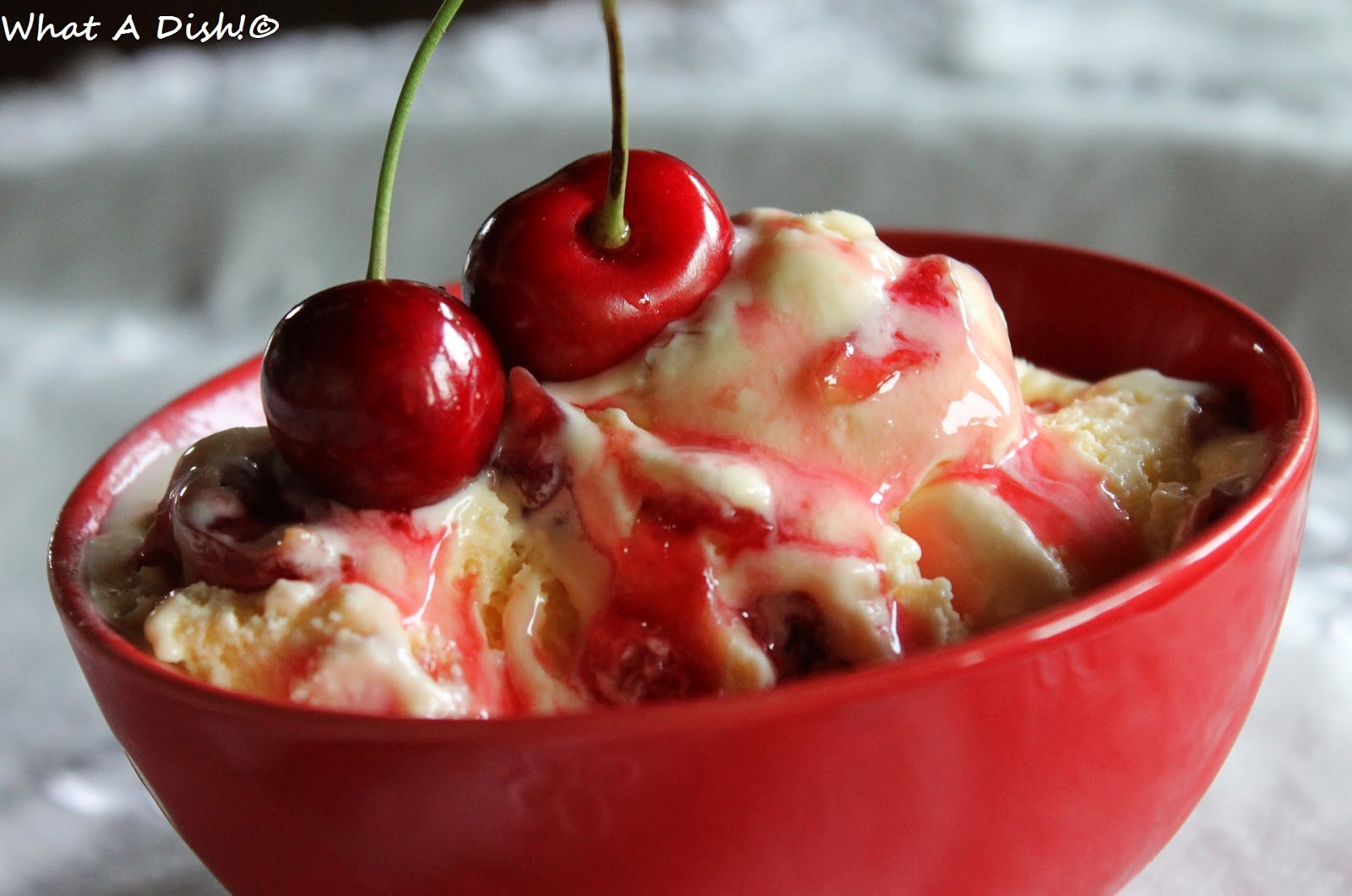 What A Dish! White Chocolate Cherry Ice Cream