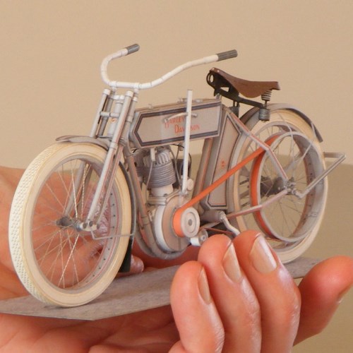 1911 HarleyDavidson Motorcycle Paper Model