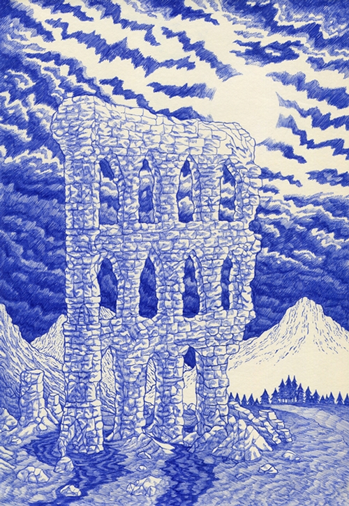 16-Ruin-Kevin-Lucbert-Ballpoint-Biro-Pen-Drawings-www-designstack-co