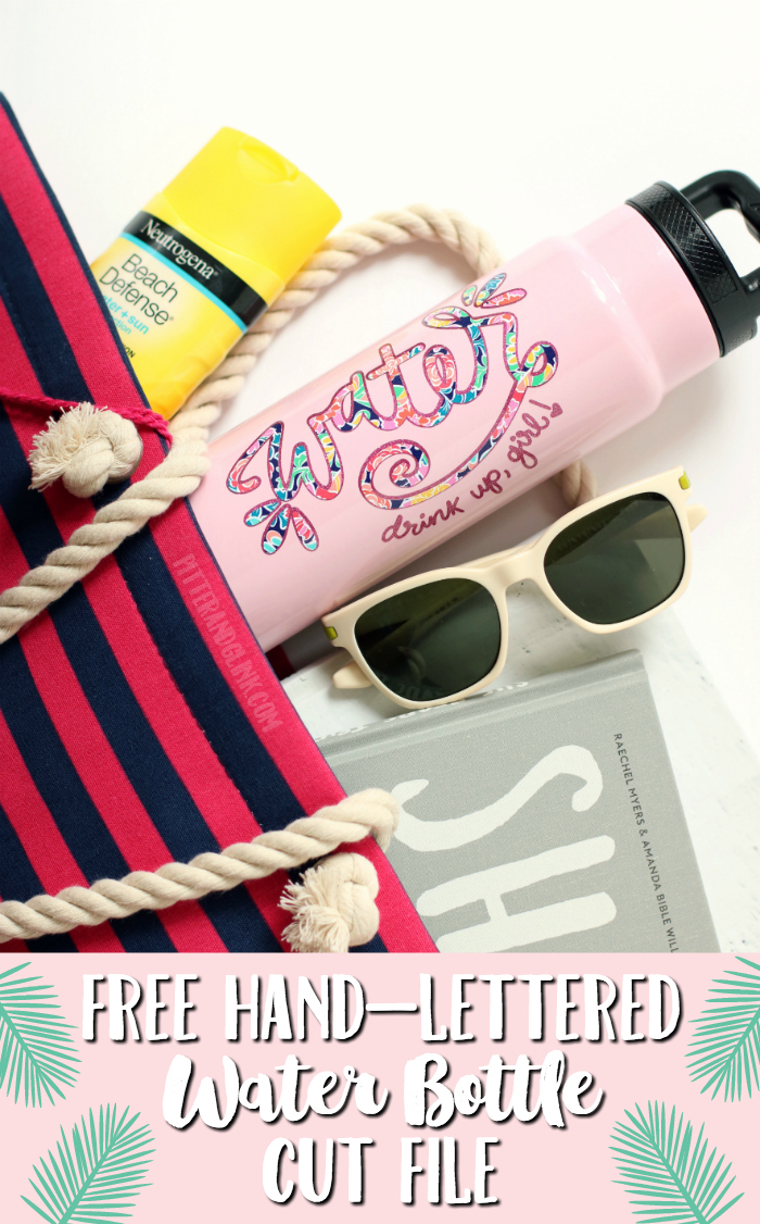 Free Hand-Lettered Water Bottle Cut File