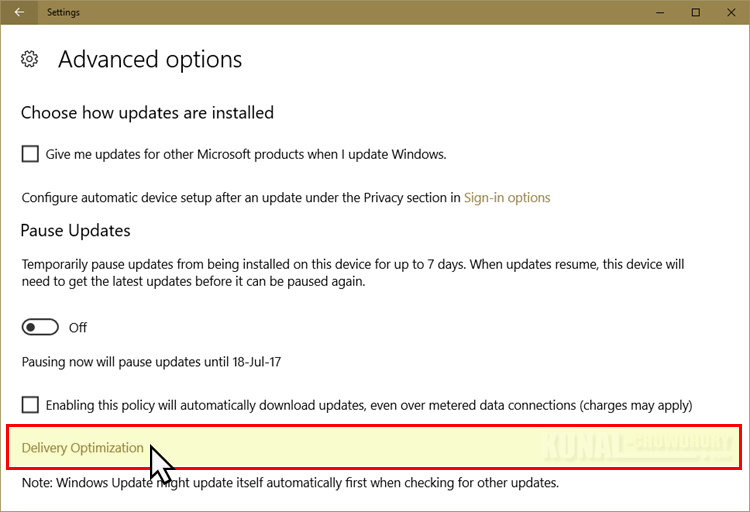 Windows 10 Fall Creators Update to allow Update delivery optimization (www.kunal-chowdhury.com)