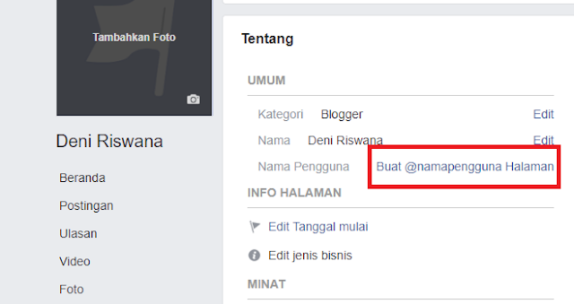 Cara Membuat Nama Pengguna pada Fans Page Facebook