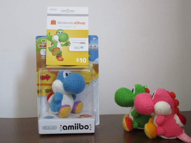 amiibo Blue Green Pink Yarn Yoshi eShop card $10 ten dollars purchase