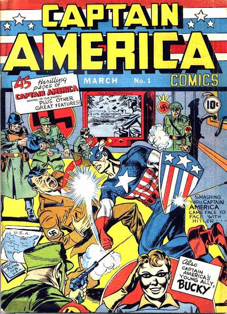 Captain America Comics v1 #1, 1941 Timely golden age comic book cover Captain America Comics v1 #1, 1941 Timely golden age comic book cover