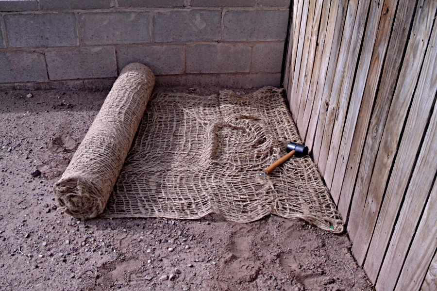 Lazy Gardening Jute Erosion Mesh As a Seed Cover