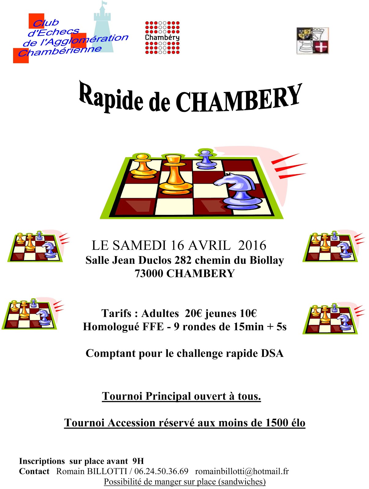 16 avril : Chambéry