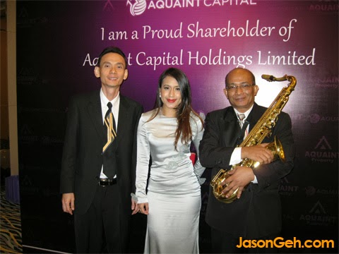 Jason Geh with his band members at Aquaint Shareholders Dinner