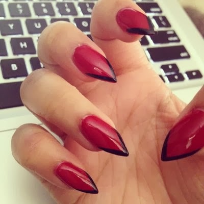 velvet divination: Red, Black And Nude Nails Inspiration