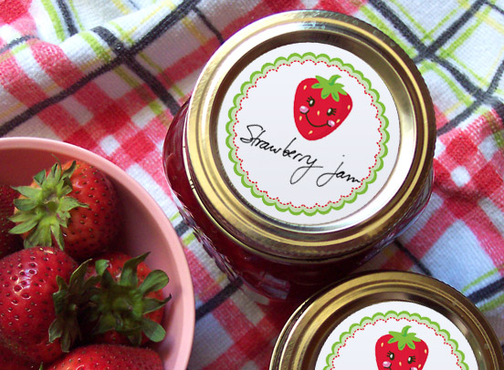 Colorful Adhesive Canning Jar Labels Strawberry And Raspberry Canning Jar Labels