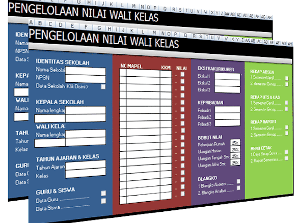 Microsoft Excel - Aplikasi Pengelolaan Nilai Siswa Untuk Guru Dan Wali
Kelas Plus Cetak Raport