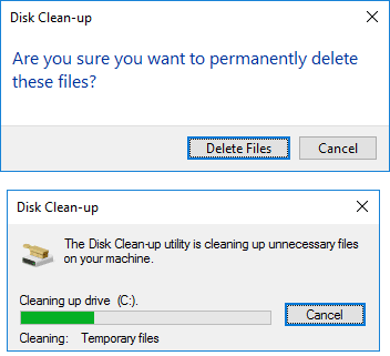 Disk Cleanup deleting