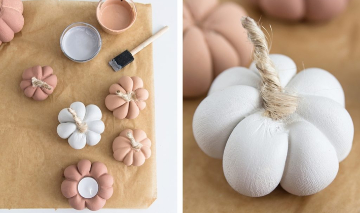 Diy portavelas en forma de calabaza