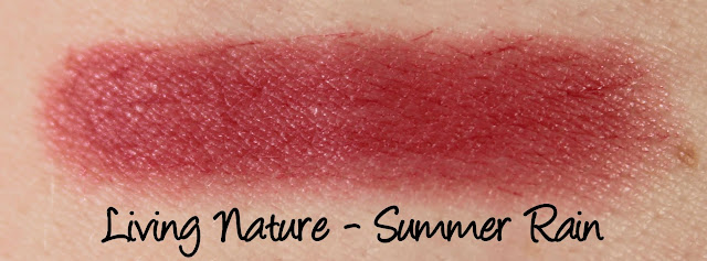 Living Nature - Summer Rain Lipstick Swatches & Review