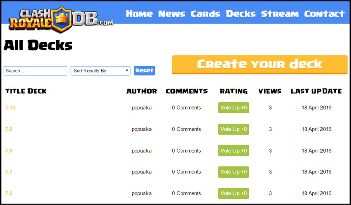 Sites para criar e encontrar Decks de Clash Royale | 3
