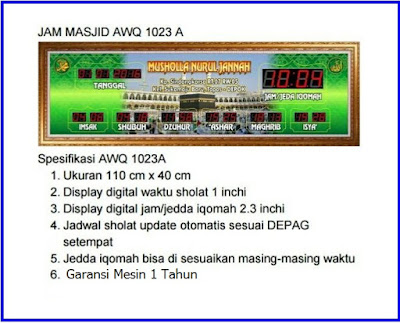 Toko Jam Jadwal Sholat Digital Masjid Di Cirebon