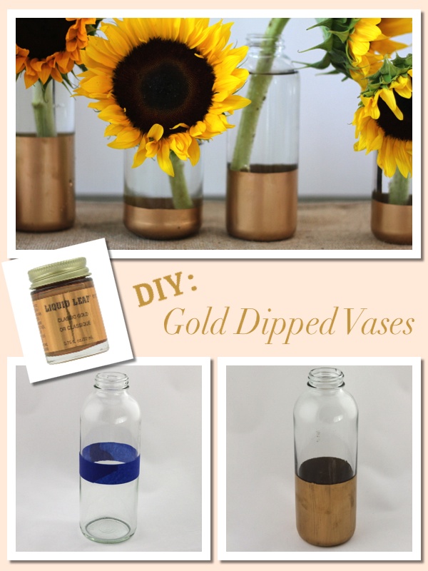 Open Door DIY Gold Dipped Vases