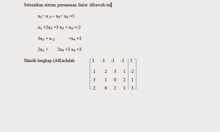 Metode Gauss Jordan Matriks 4x4