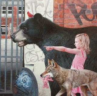 pintura-paisajes-urbanos-hiperrealismo-niños-animales