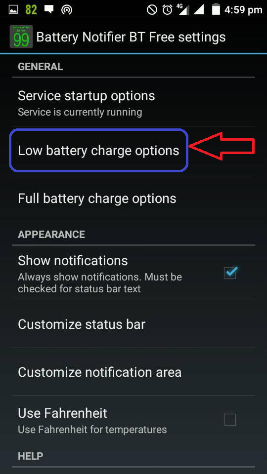 4).Now set Low Battery Level, Repeat Interval, Sound Mode, Vibration