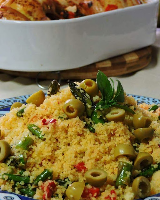 Cous - cous con verduras salteadas y limón encurtido, sabores exóticos, cocina oriental