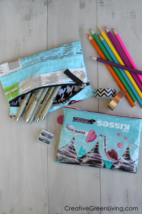Recycled Candy Wrapper Zipper Pouch Tutorial Creative Green Living