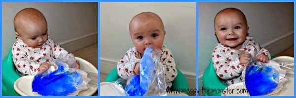 painting activity for babies using a zip lock bag