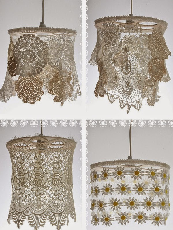 Beautiful lamps decorated with crochet