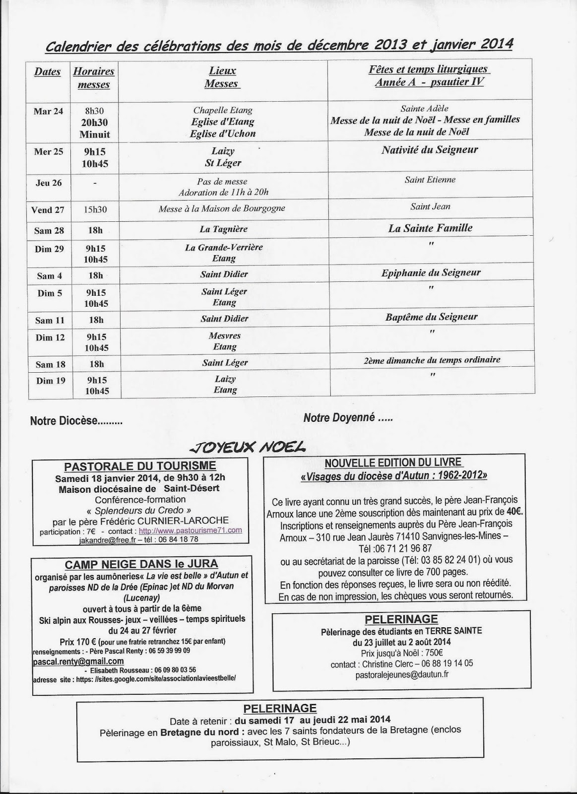 Paroisse Sainte Jeanne de Chantal 4ème Dimanche du Temps de l'Avent