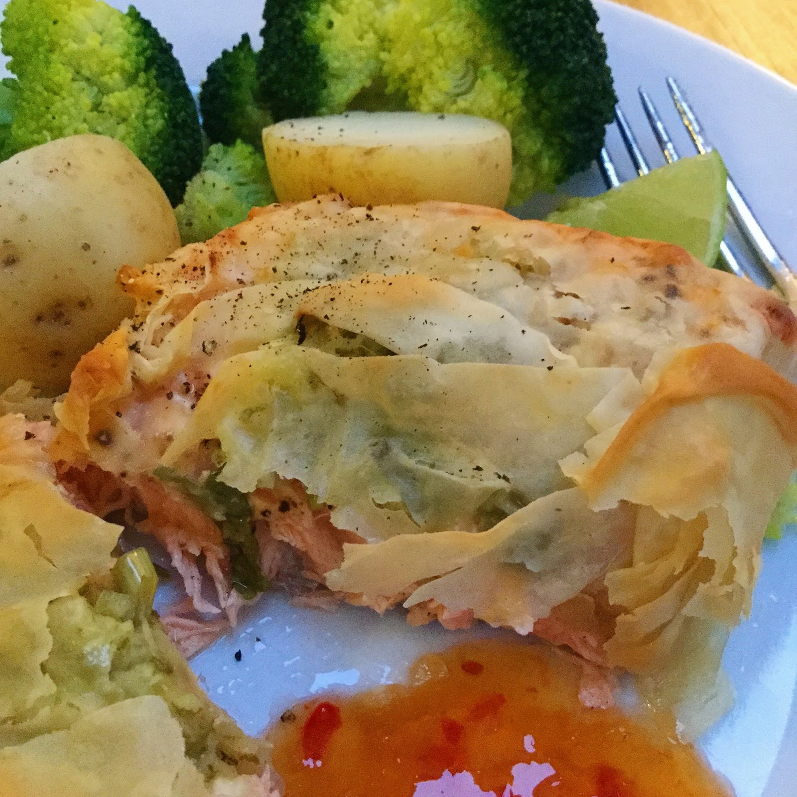 Thai Salmon Filo parcels