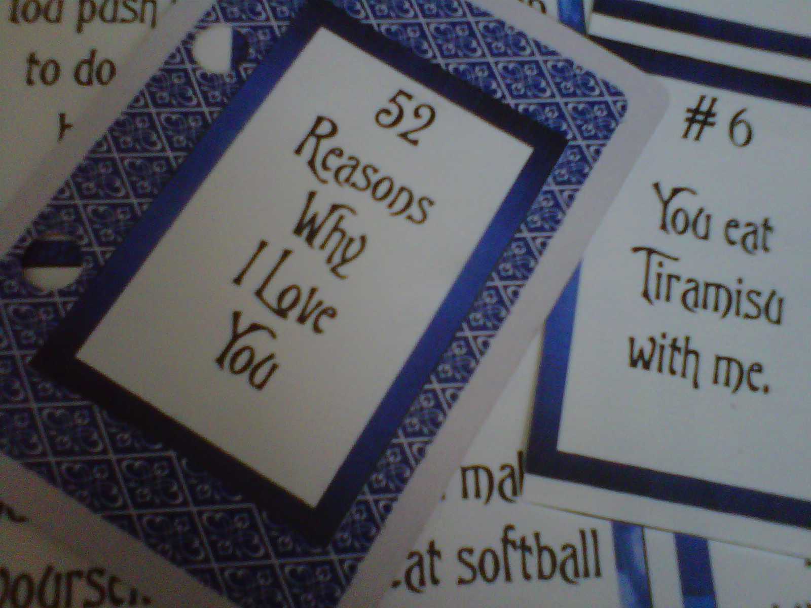 52 Reasons Why I Love You Cards Templates