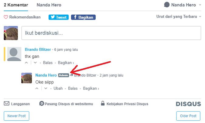 Tutorial Mengmengganti Teks Lencana Moderator (Moderator Badge Text) Komentar Disqus Bagi Blogger dengan pengguna kolom komentar Disqus pada blognya Tutorial Mengmengganti Teks Lencana Moderator (Moderator Badge Text) Komentar Disqus