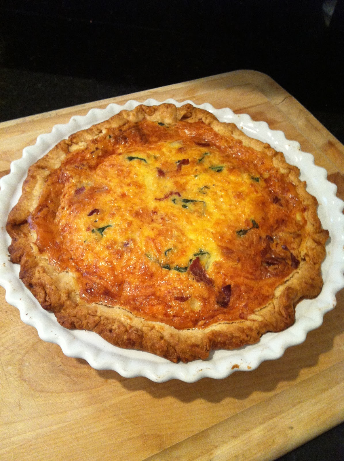 Indy Epicure: Bacon, Sweet Onion, and Arugula Quiche